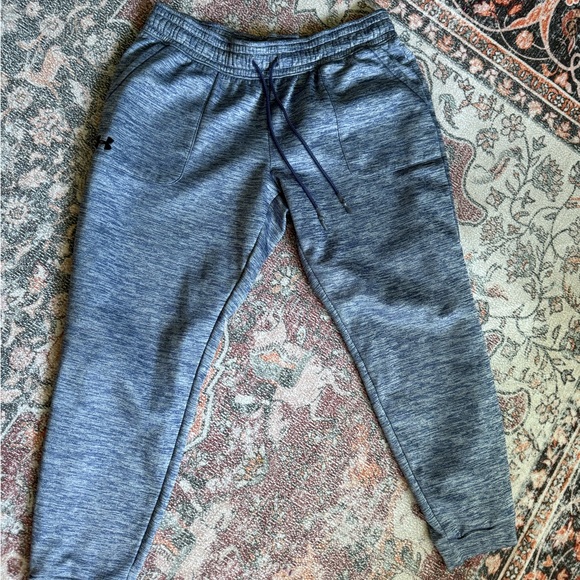 Under Armour Men's Heathered Gray/Blue Storm 1 Joggers - Picture 1 of 6
